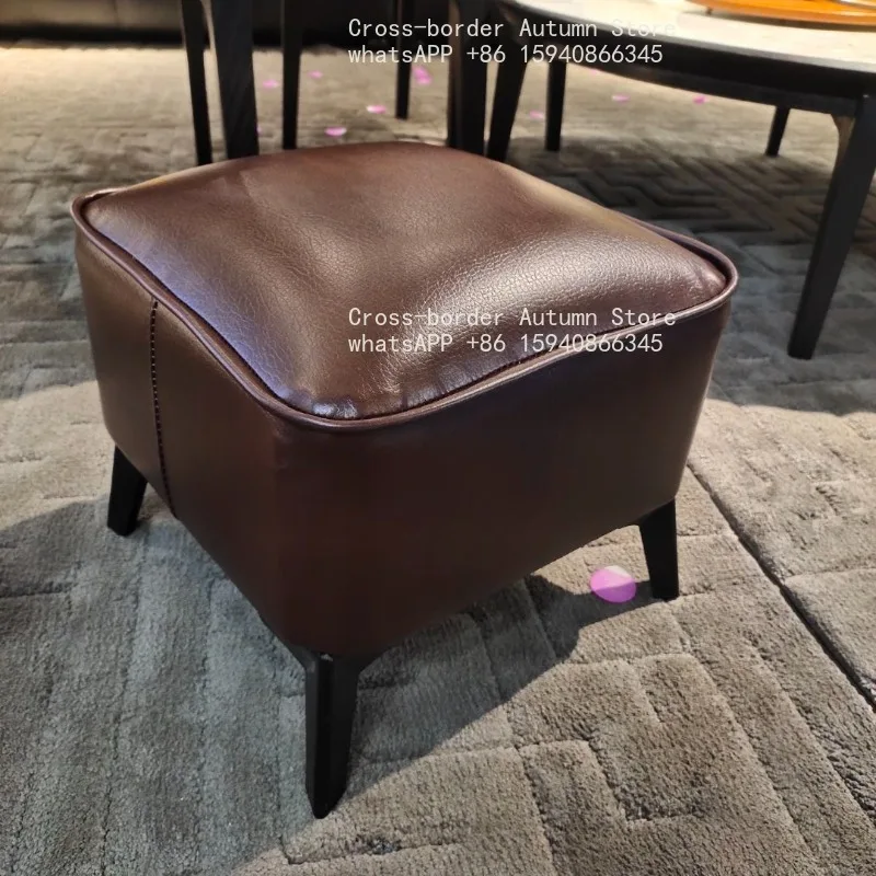 Light luxury shoe stool can sit solid color square stool home door shoe stool Internet celebrity solid wood living room