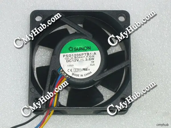 Для SUNON PSD1206PTB1-A (2).U.B3667.F.GN 12 В постоянного тока 3,6 Вт 6025 6 см 60 мм 60x60x25 мм 4-штырьковый подсветка охлаждающего вентилятора (2).U.B3667.F.GN