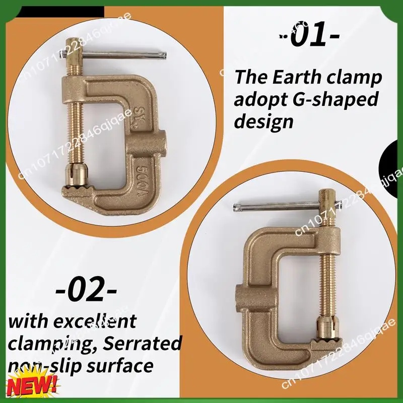 

Сварочный зажим заземления A48I, твердый латунный зажим заземления тока G-типа 500 А, ширина челюсти 43 мм для сварочных аппаратов Tig Mig MMA