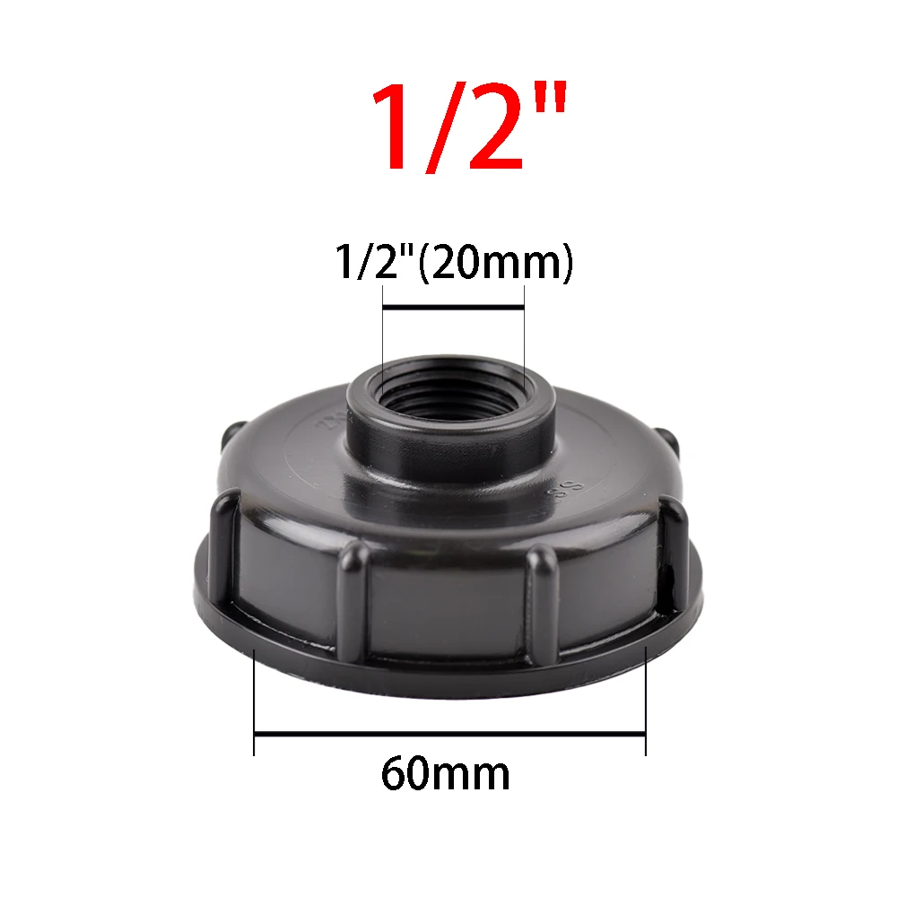 S60x6 Thread Plastic IBC Tank Tap to Barb 16mm 20mm 25mm PE Hose Elbow Adapter Garden Irrigation Drip System