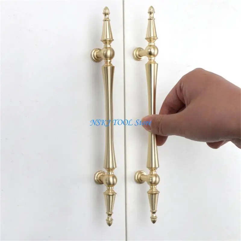 L8RC Elegant Gold Drawers Pulls Design Metal Cupboard Handles Furniture Decors