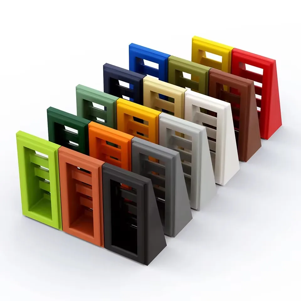 Gobricks blocs de construction GDS-838 pente 18 2x1x2/3 avec 4 emplacements éducatifs compatibles avec 61409 bricolage technique pour enfants