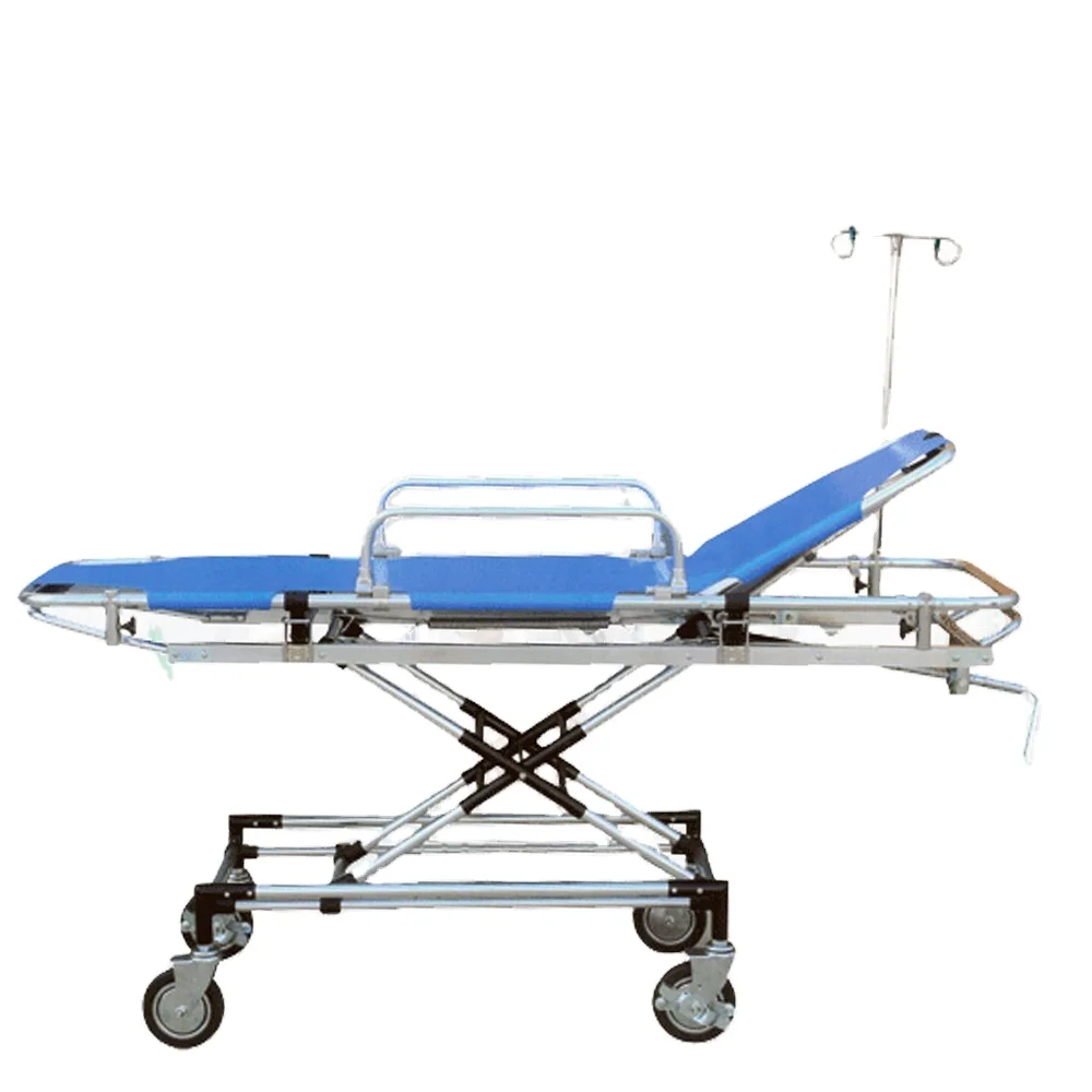 Medical Hospital Equipment Emergency Room Beds for Patient Aluminum Alloy Rescue Simple Hospital Bed