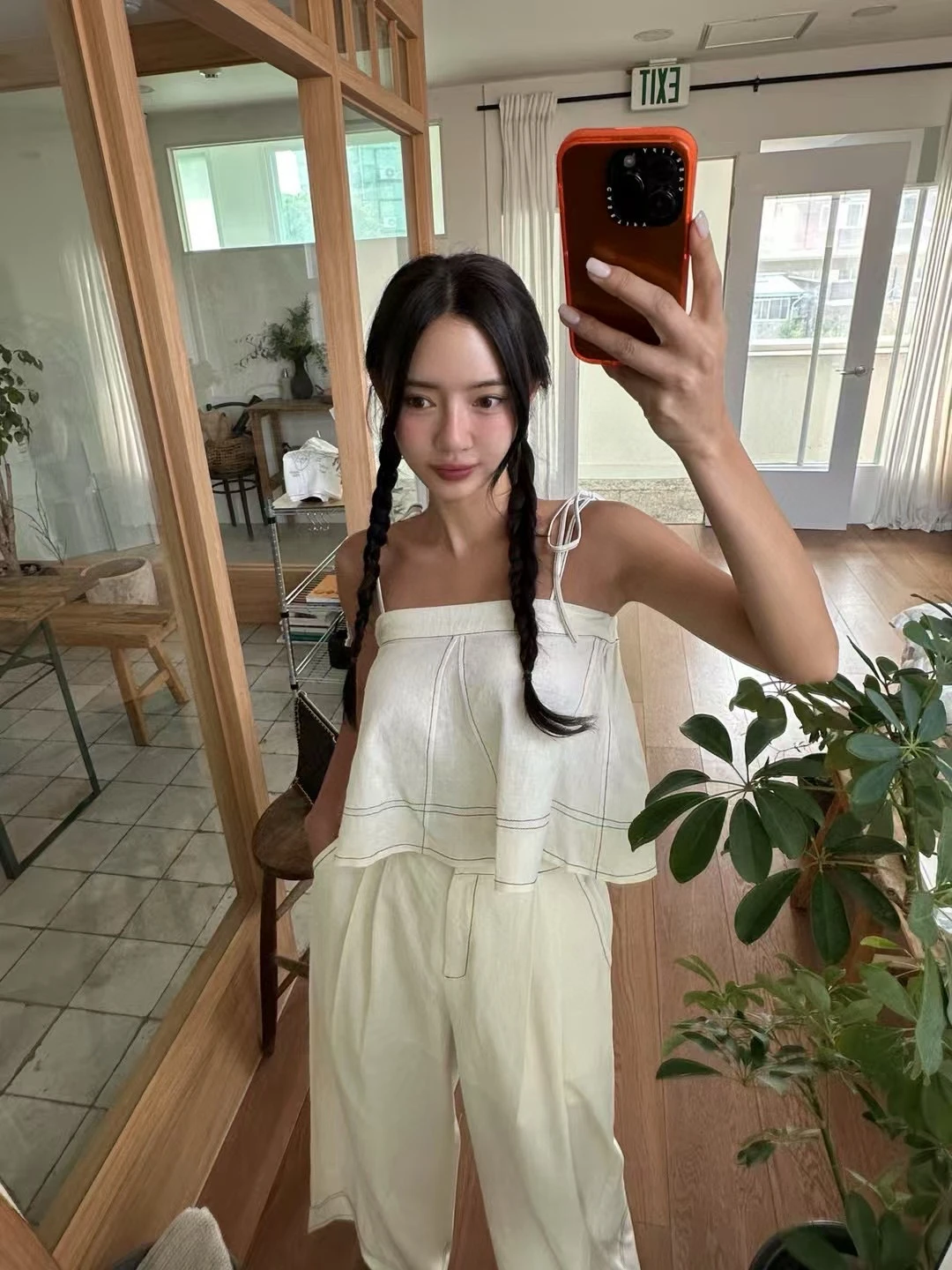 

Женский комплект East Gate: свободный топ на бретелях и широкие брюки, удобный дышащий летний наряд из двух предметов