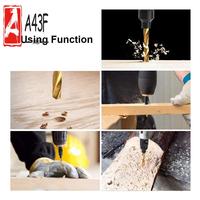 A43F-5PCS Shank Countersink Drill Bits Set Screw Carpentry Chamfer Hole Opener Woodworking Drill Punch Tools