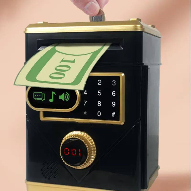 子供用電子パスワード貯金箱自動カウント安全なコインタッチスクリーン貯金箱音楽玩具atmギフト
