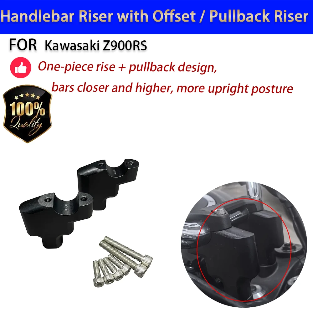 For Kawasaki Z900RS SE CAFE Handlebar Riser Offset Pullback Elevador Manillar Moto Accesorios Moto