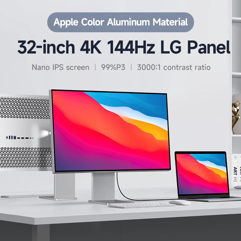 

Nano-IPS Black 144Hz 32" 4K Professional Monitor 99%P3 Color Gamut 10Bit for Designers with Aluminum Alloy Body
