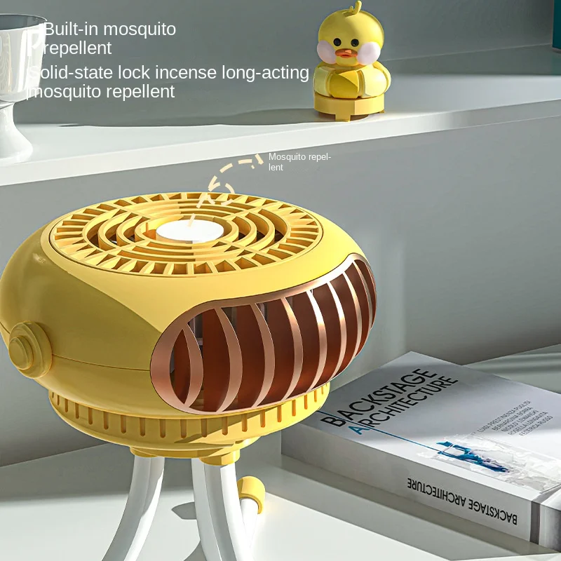 2024 Nieuwe Octopusventilator Met Lichte Kinderwagen Ventilator Draagbare Oplaadbare Ventilator Mini Airconditioner Luchtkoeler