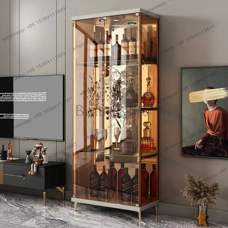 

Wine Cabinet Home Wall Sideboard Store Display Cabinet Dining Room/Living Room Tempered Glass Cabinet