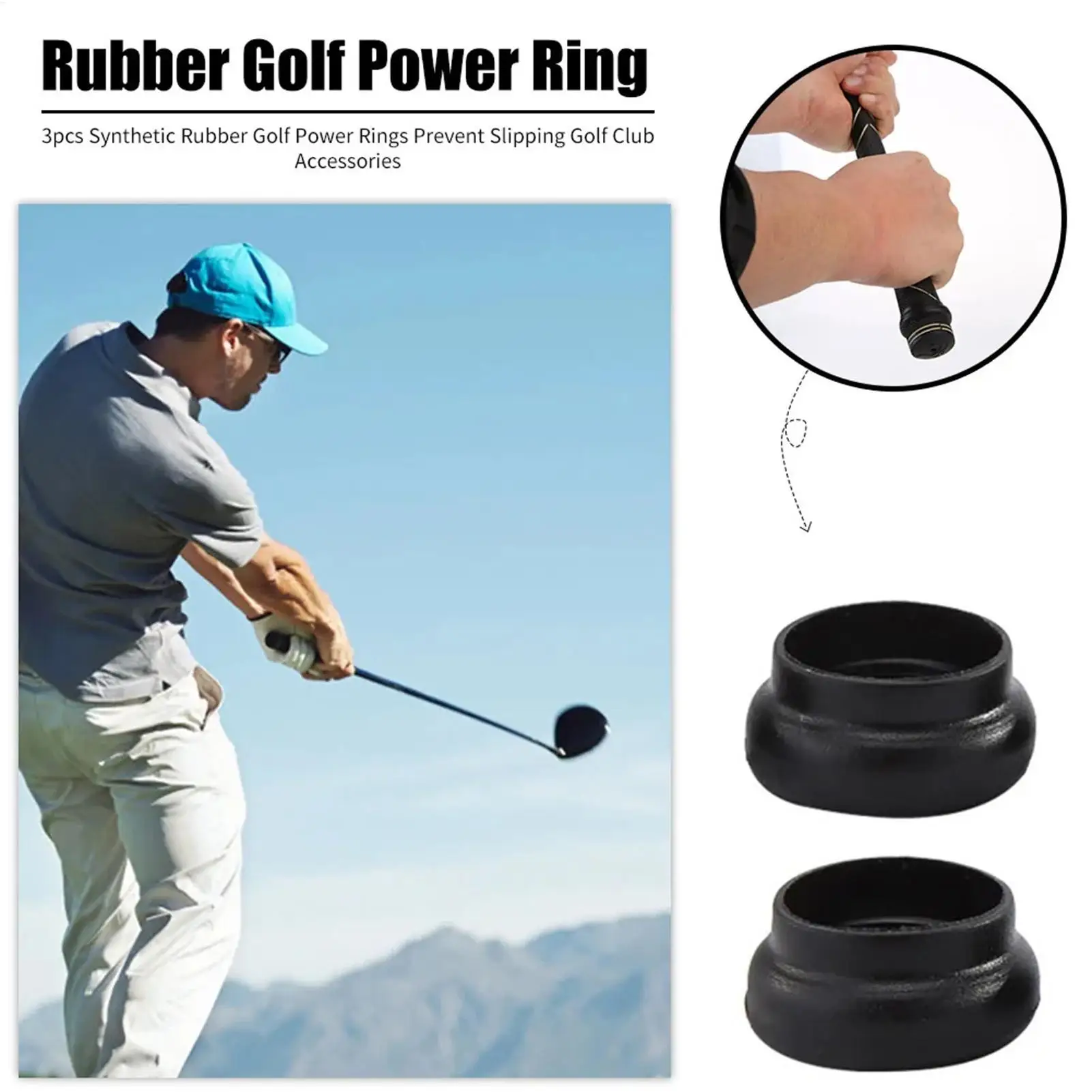 Grip Alignment Tool Anti-Slip Rubber Training Tool 2 Pieces Finger Position Golf Club Corrector For Adults Men Women Beginner