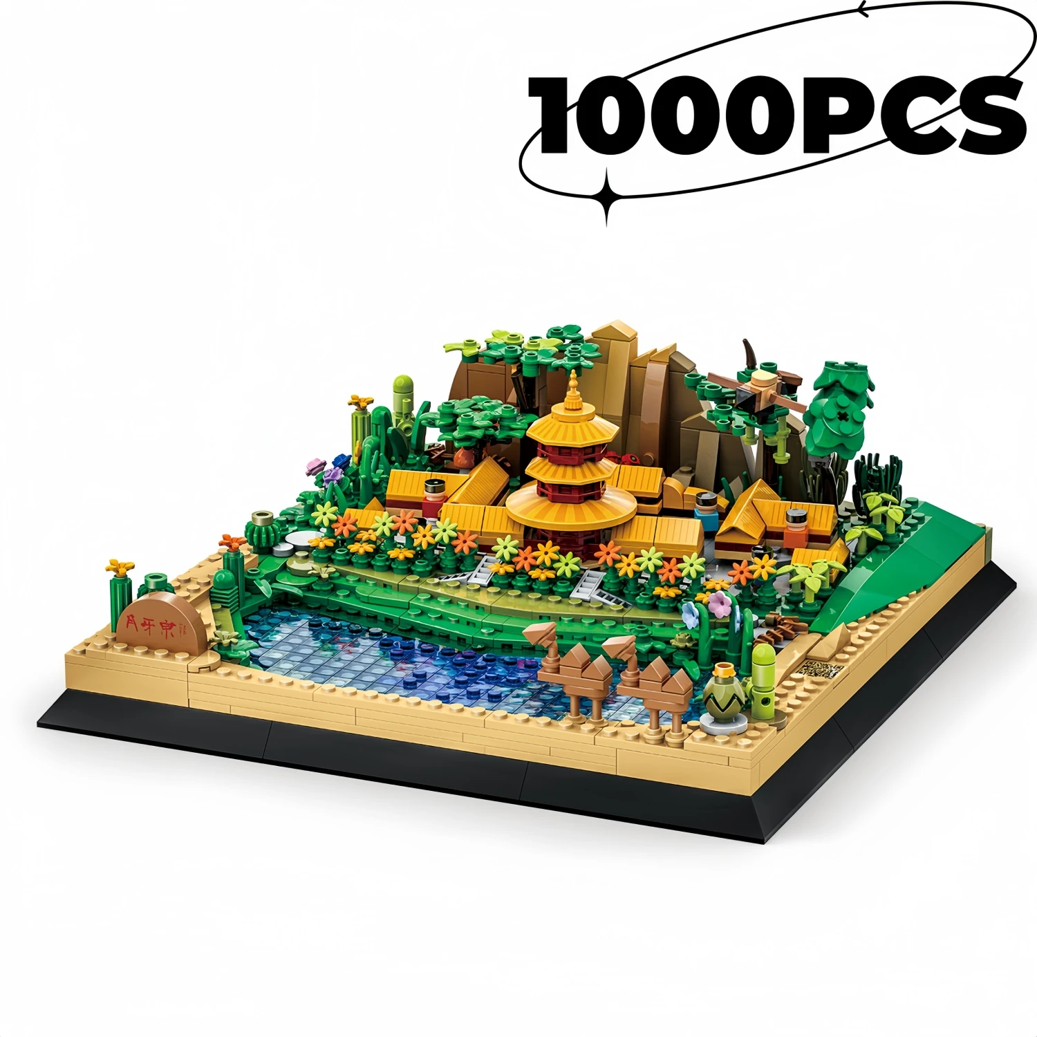 

1000PCS Crescent Moon Spring Of Dunhuang Building Blocks Famous Natural Landscape Bricks DIY Kids and Adults Christmas Gift