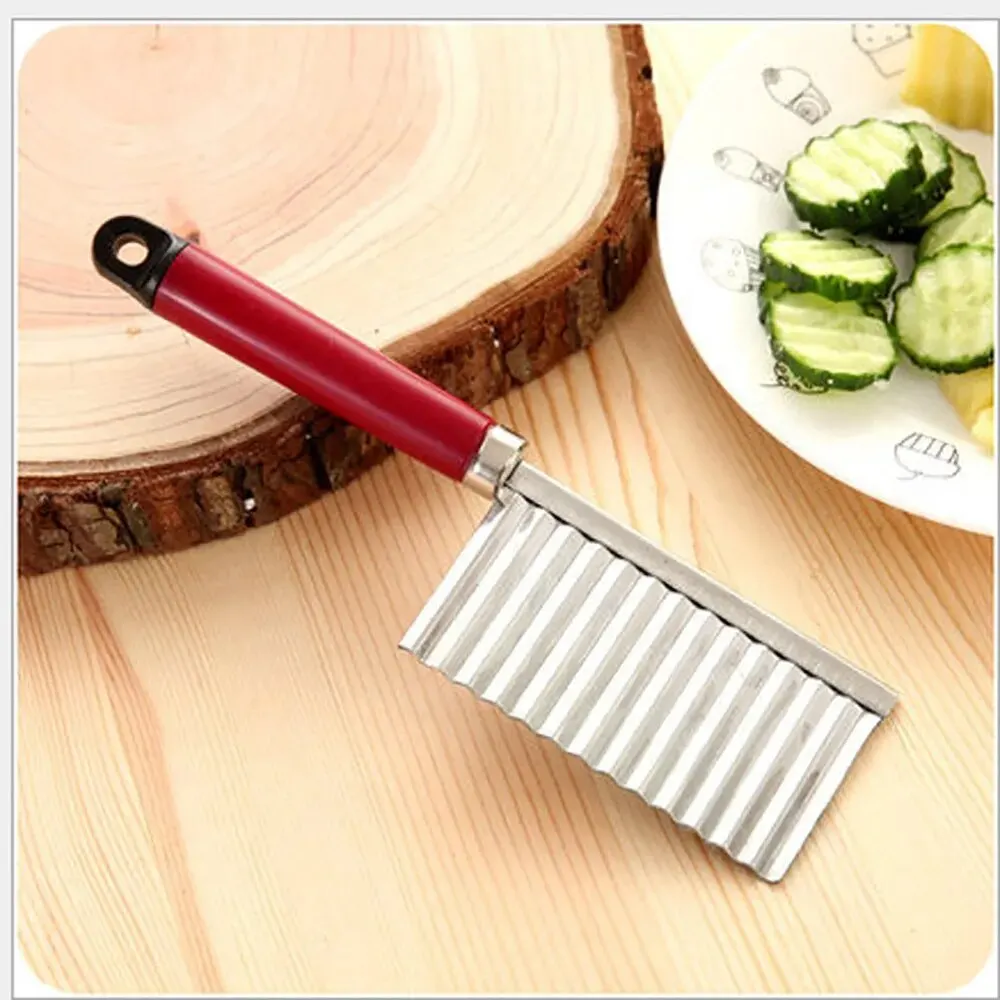 Potato Wavy Edged Tool Stainless Steel Kitchen Gadget Vegetable Fruit Cutting