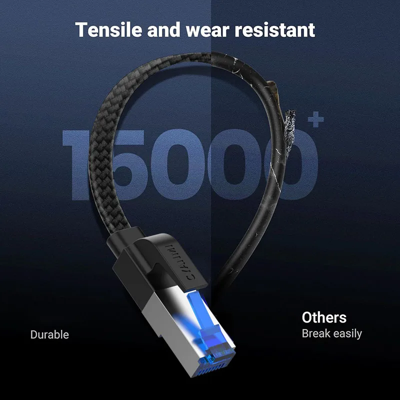 Kabel Ethernet CYANMI Cat 8 2000MHz 40Gbps Szybki Kabel Sieciowy RJ45 do Komputera Gamingowego PS5 Xbox Modemu Routera Kabel LAN do Użytku Wewnętrznego — zdjęcie produktu 3