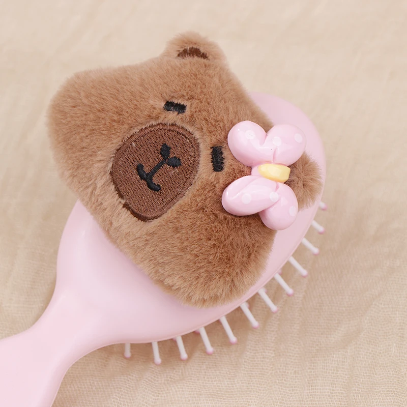 مشط وسادة هوائية محمول ، مرآة كابيبارا لطيفة للسيدات ، مشط تدليك الرأس للفتيات ، ملحقات التصميم للأطفال