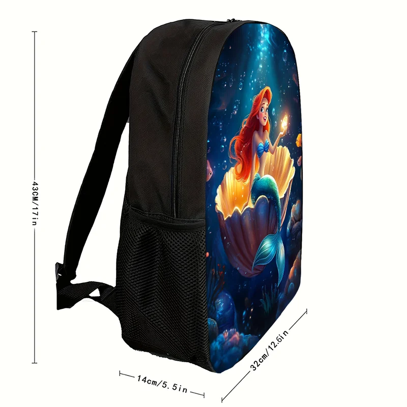 1pc mermaid princess Ariel printed backpack, student backpack, gift, suitable for daily commuting use