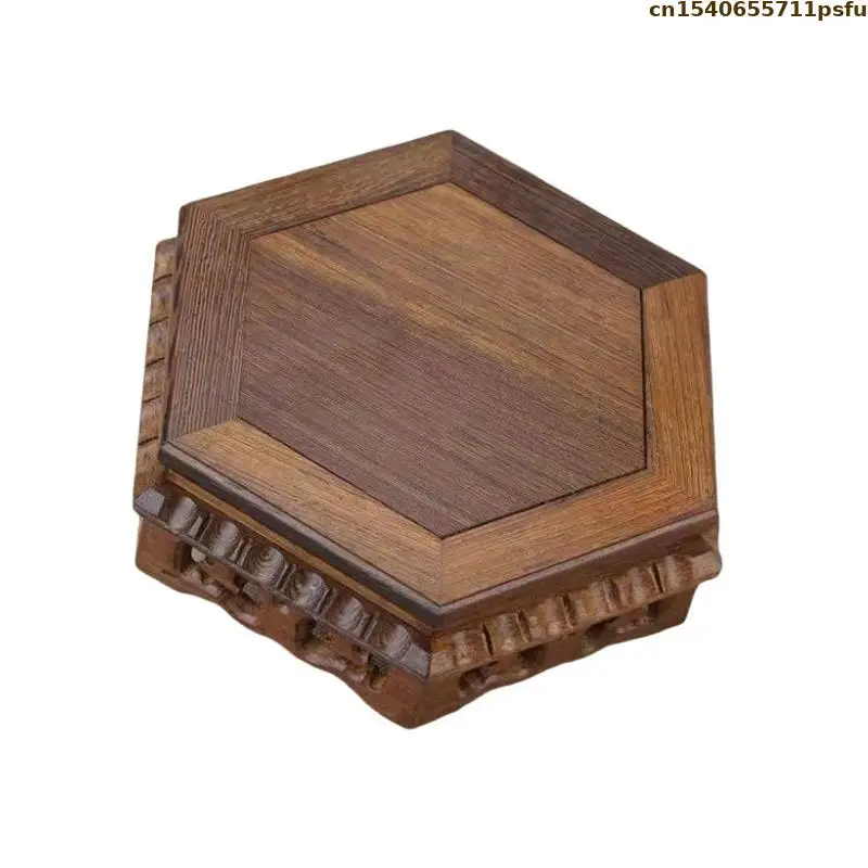 Retro Wooden Standing Flower Base Bonsai Plant Decor Shelf Vase Flower Pot Sorting Table Racks Tea Sets Pedestal Garden Decor