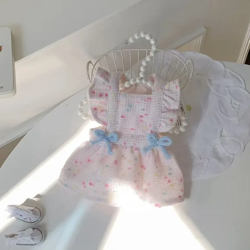 

Pet Pink Bow Summer Flying Sleeve Floral Tank Top Teddy Dog Princess Lace Cat Clothes Puppy Clothes Cat Shirt Cute Vest