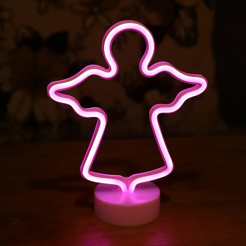 ปากการูปหัวใจ LED Jesus สำหรับเครื่องตกแต่งฝาผนังไฟนีออนสำหรับโบสถ์คริสเตียน lampu tidur ของขวัญของตกแต่งต้นไม้คริสต์มาส