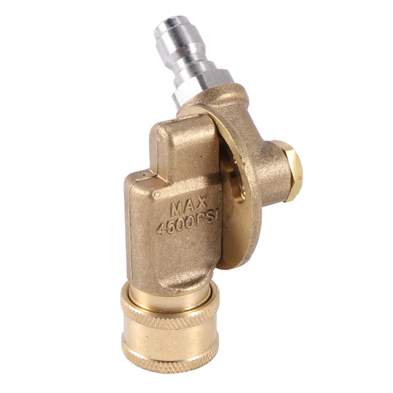 T79C 4500PSI Pivoting Coupler 1/4In Quick Connection for Pressure Washer Attachment Gutter Cleaning Adaptor 240Degree 7 Gears