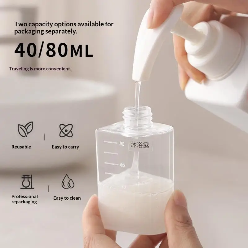 Portable Travel Toiletry Dispenser Set Leakproof Direct Press Containers for Shampoo Conditioner Lotion Cosmetics