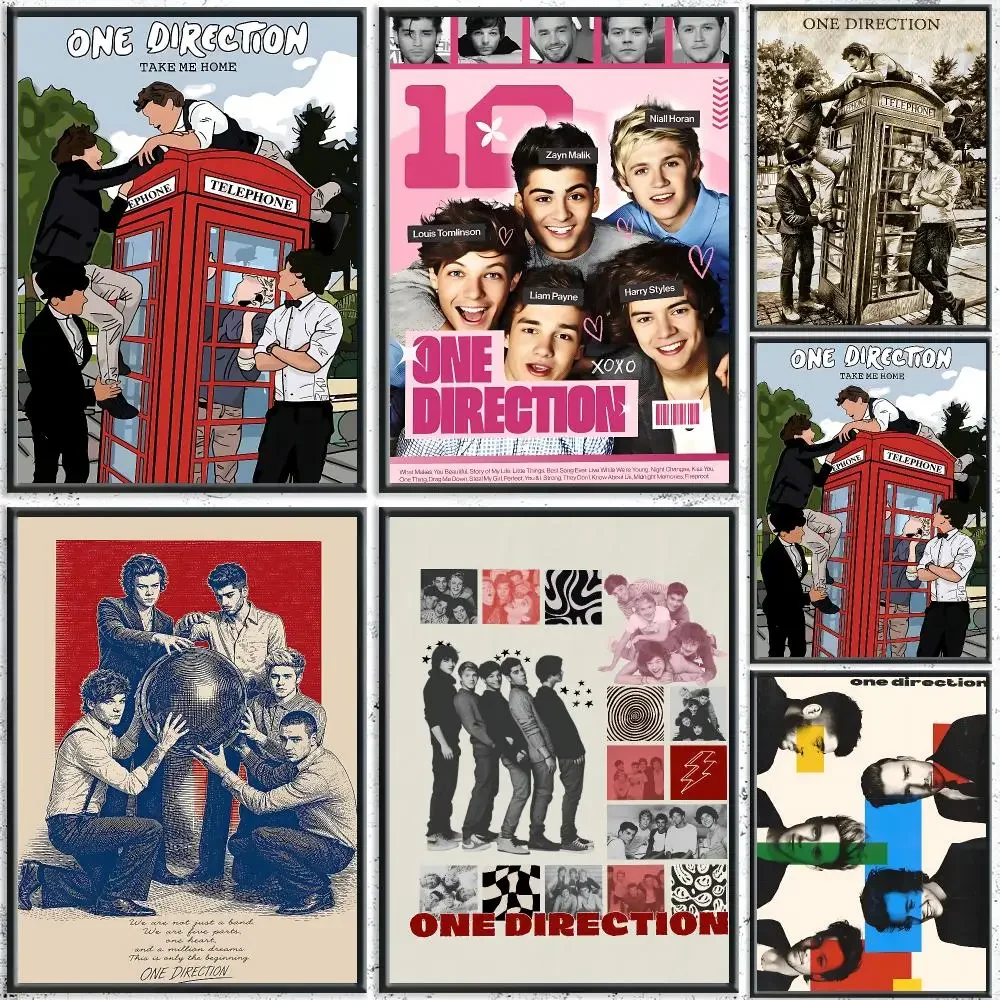 Pop Band O-One DirectionS Painting Calligraphy HD Canvas Poster Crease Free Waterproof All Space Wall Decor