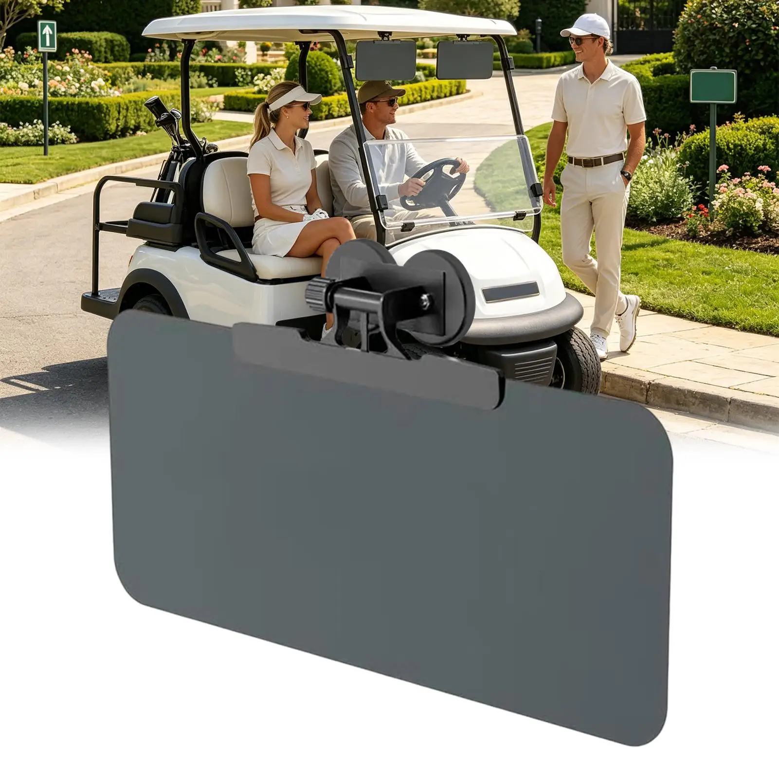 Golf Cart Sun Visor Magnetic Polarized Glare Protection Protective Sun Visor for Men Players Hobbyists Ball Boys Family Friends