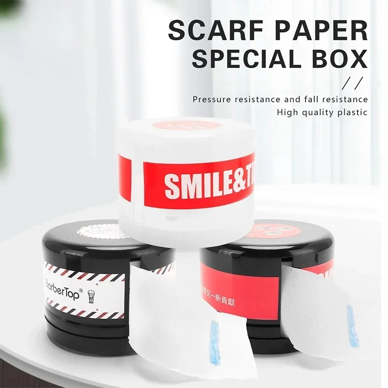 Barber Neck Paper Dispenser Box Reusable Holder for Hair Cutting Salon Disposable Collar Paper Refill Hygienic