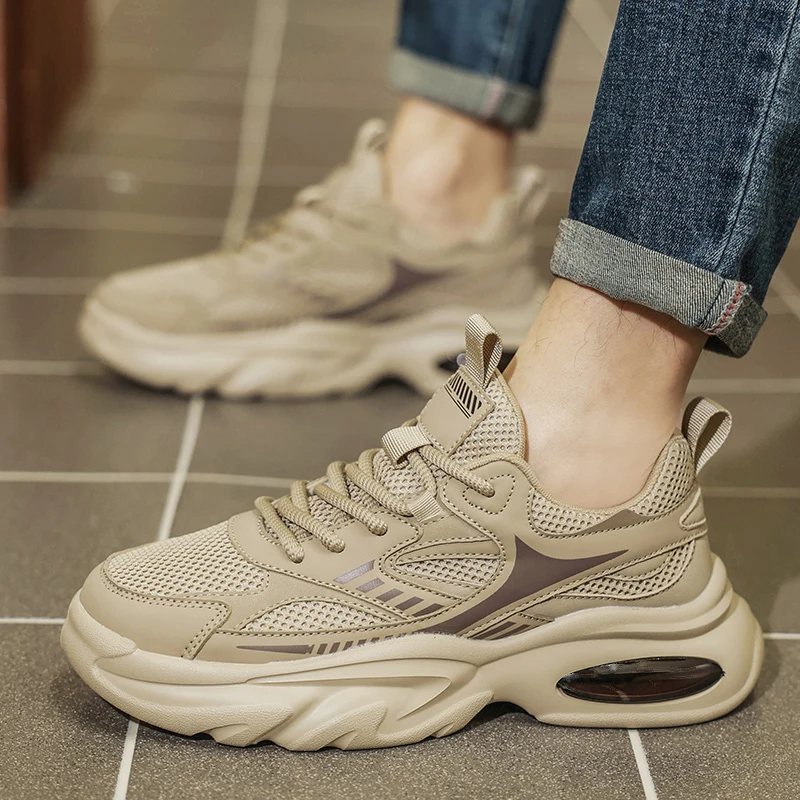 أحذية رياضية كاجوال للرجال قابلة للتنفس، أحذية سباق فاخرة للمدرب، أحذية بدون كعب أنيقة للرجال