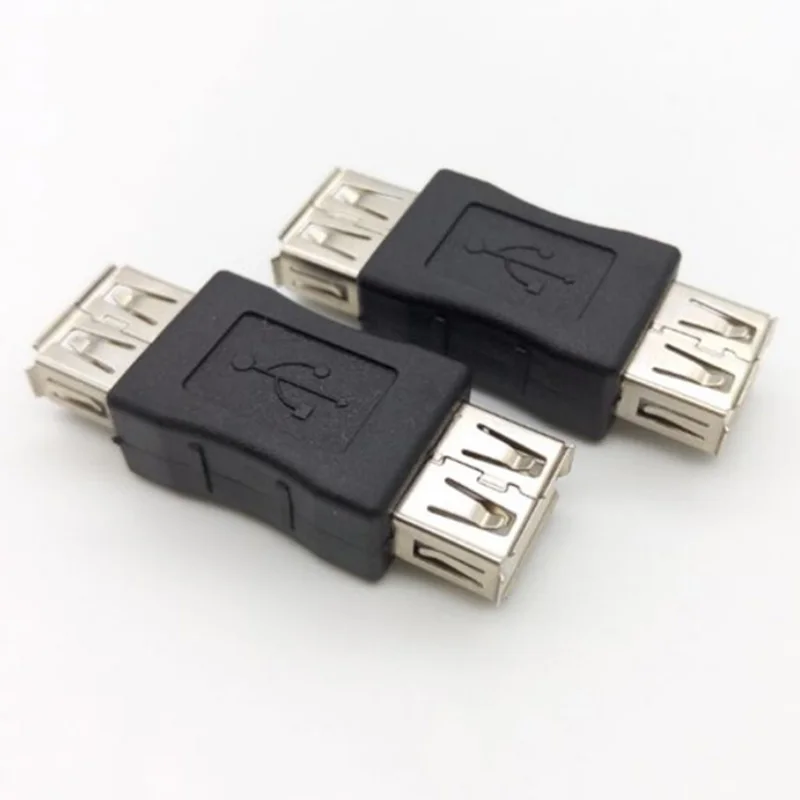 2pcs Practical Computer Cables Mini Convertor Safety USB 2.0 Female To Female Connector Adapter  Accessories