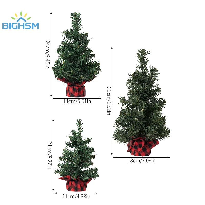 21/24/31 CM PVC Artificiale Albero Di Natale Desktop Decor Piante Finte Casa Capodanno Matrimonio Albero Di Natale Ornamento