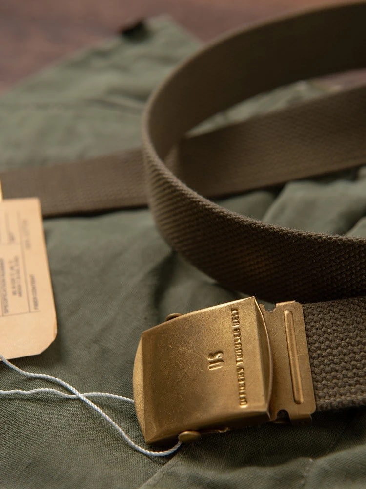 38MM HDK Nautical Officers Trousers Belt Canvas Military Workwear Universal Smooth Buckle Soft Surface Treatment Waist Belt
