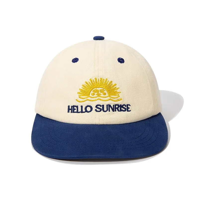 Gorra de béisbol para hombre y mujer, sombrero de Hip Hop con bordado de sol, letras lavadas Retro, nicho