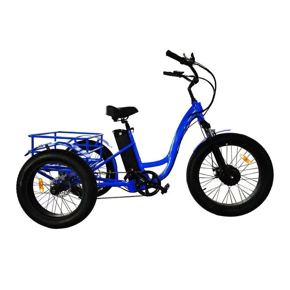 BRElectric Fat Bike 3 Wheel Cargo Bicycle Electric Trike Tricycle Adult Cargo Electric Bike Mid Drive Motor Electric Trike