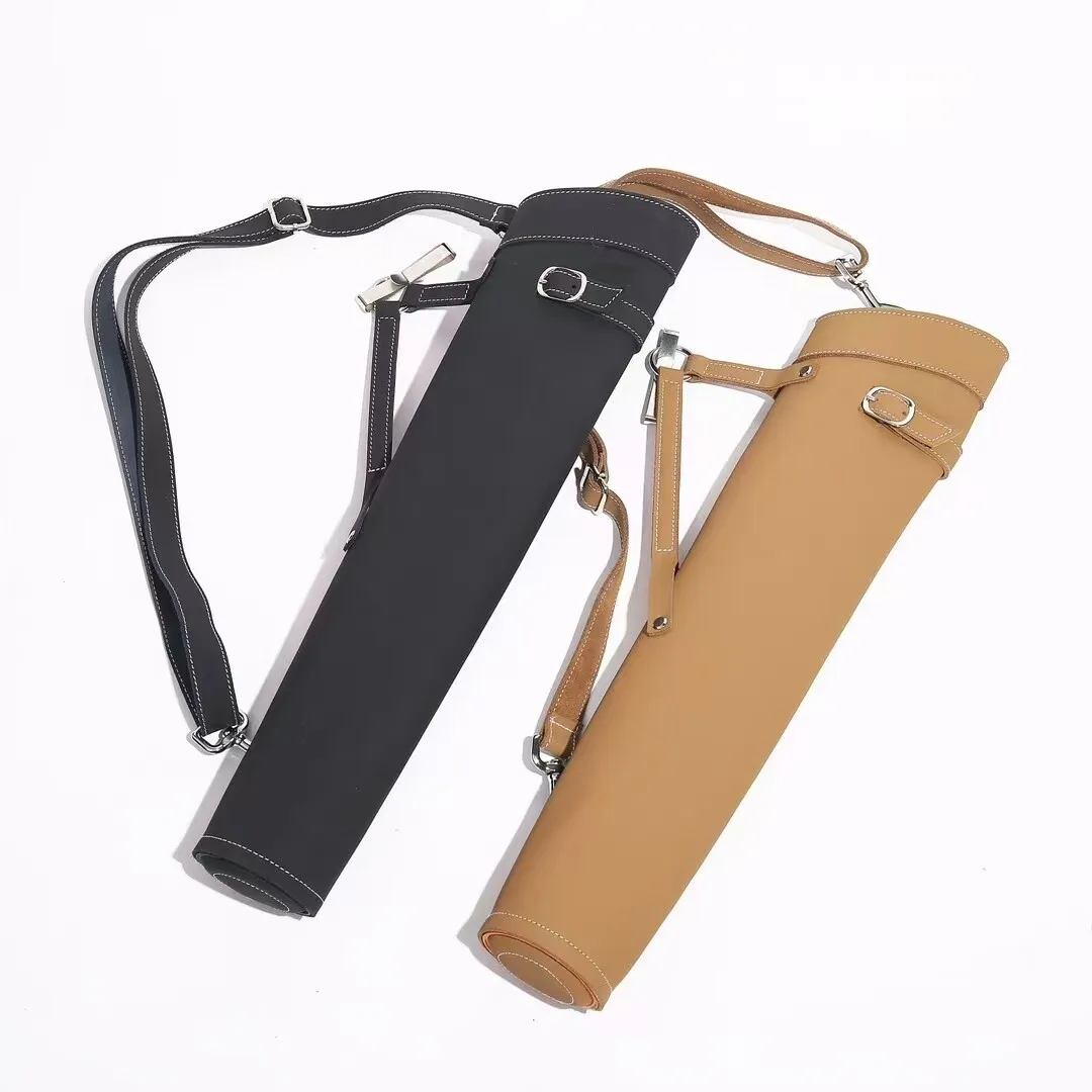Leather Quiver Back Shoulder Convertible Heavy Duty Traditional for American Longbow Olympic Recurve and Traditional Archery