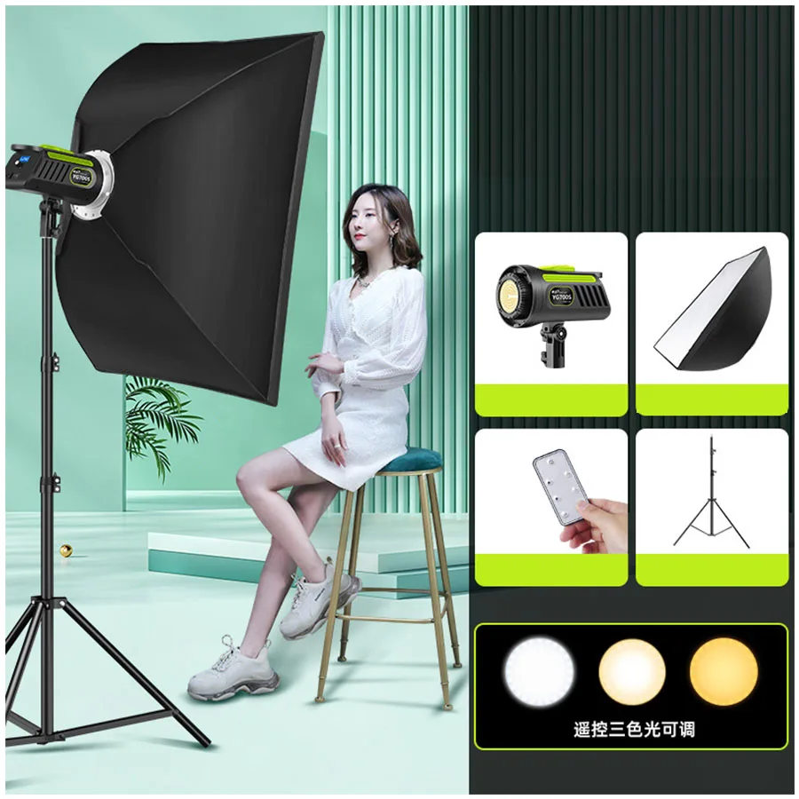 200W LED Portrait Light,Continuous LED Light Wireless with 2700- 5600K Daylight,CRI 96+,40000 Lux@1M Wedding,Outdoor Shooting