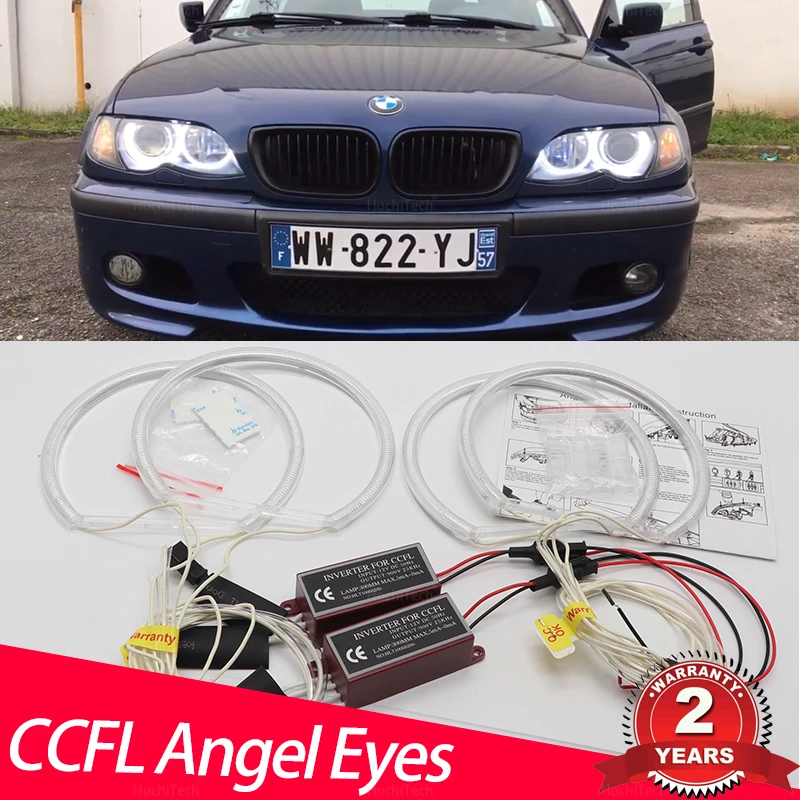 Ultra Bright Day Light CCFL Angel Demon Eyes White  Ring kit for BMW 3 series E46 316i 318i 320i 323i 325i 328i 330i 97-06