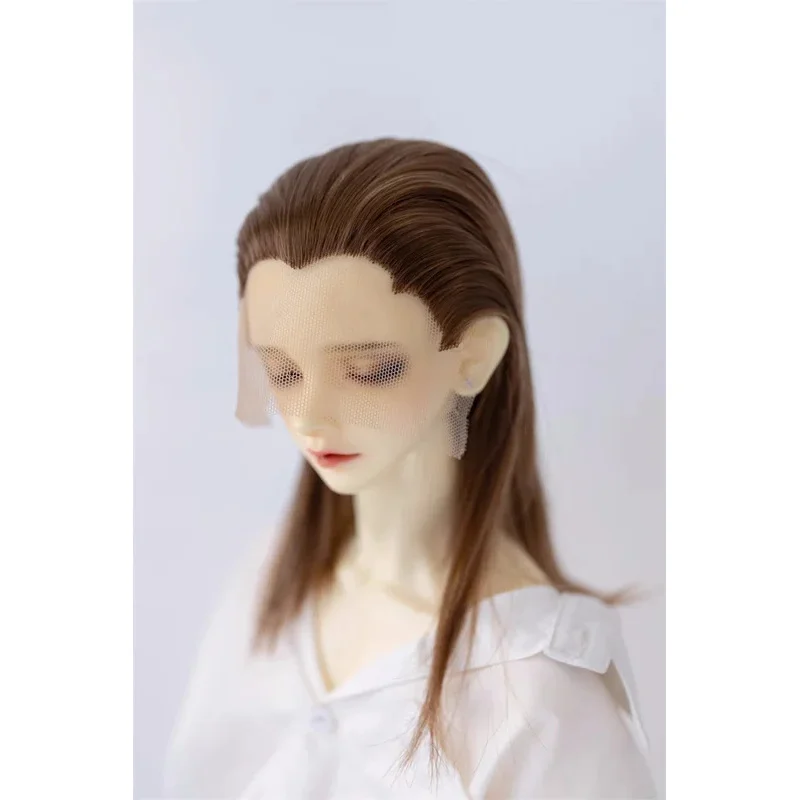 

BJD Doll Wig Blank Shapable Toy Girls 1/3 Tricuspid Hand Hook Long Straight Beautiful Brown Soft Milk Silk Hair Doll Accessories