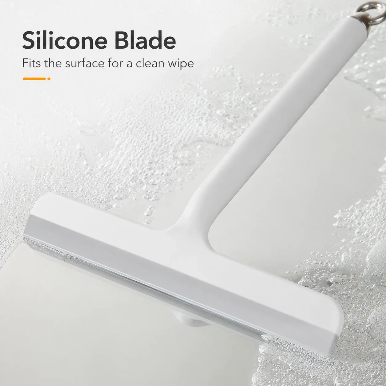 Shower Squeegee Bathroom Glass Cleaner Silicone Wiper for Windows Mirrors Smooth Surface Cleaning Tool with Hanging Ring Plastic