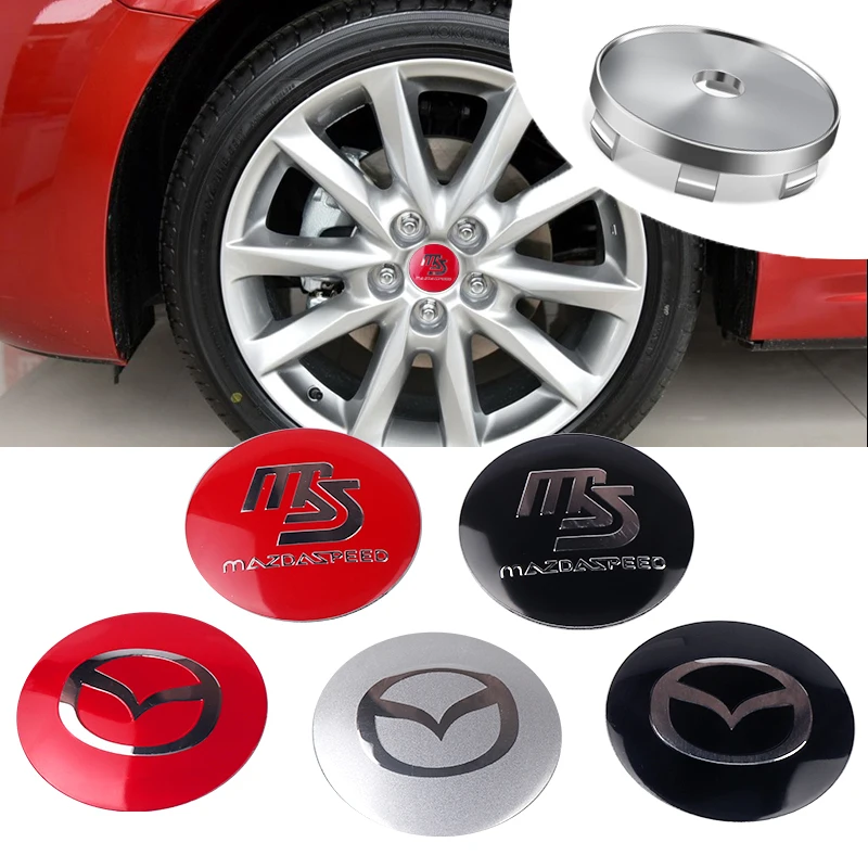 56/60mm Car Wheel Center Hub Caps Auto Emblem Sticker Dust-proof Covers For Mazda 3 Alexa CX4 CX5 CX8 CX-5 CX-3 Atenza Demio MPS