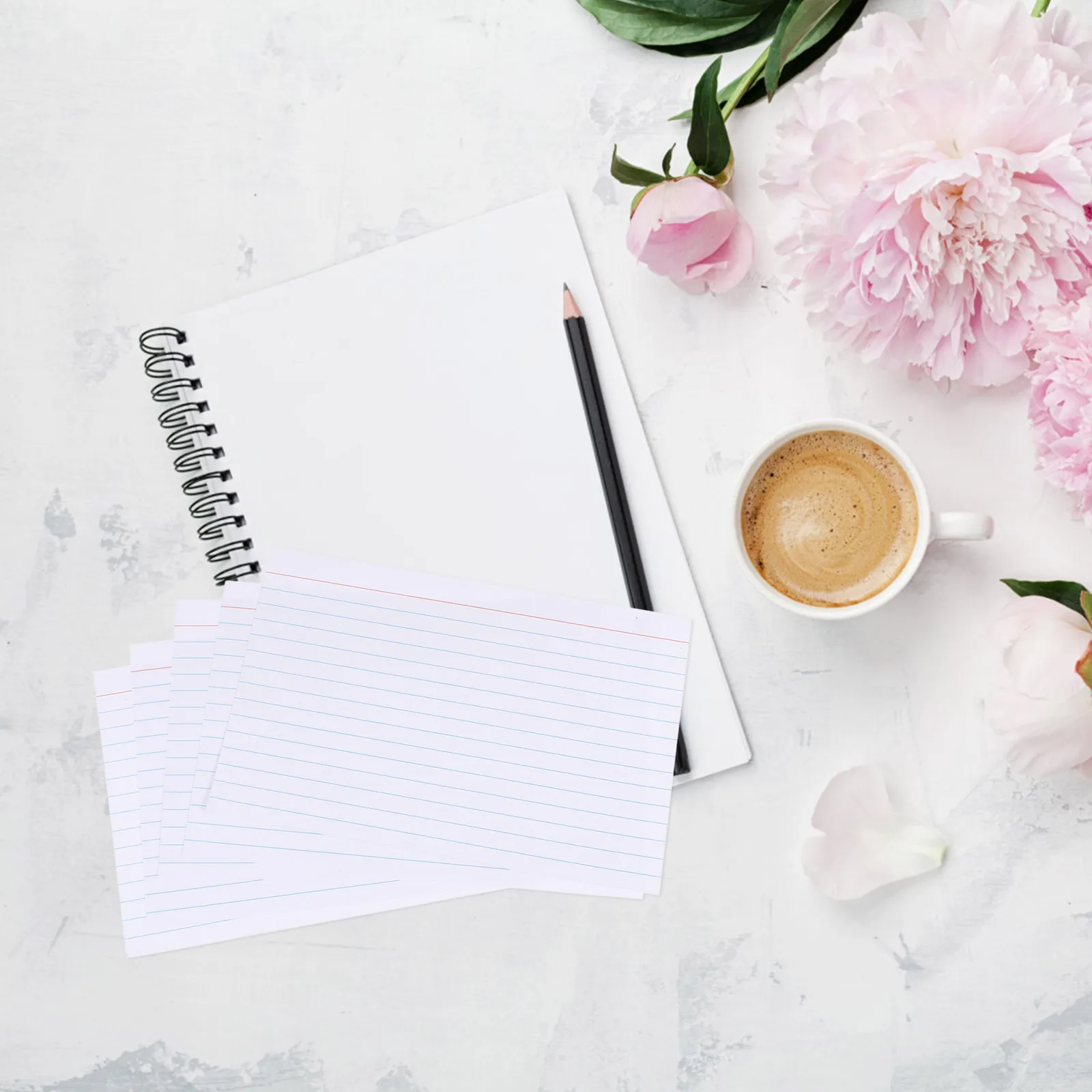 

300pcs Lined Index Cards White Notepads Ruled Flashcards Note Cards Blank Notepaper Memo Paper Smooth Writing Clear Horizontal