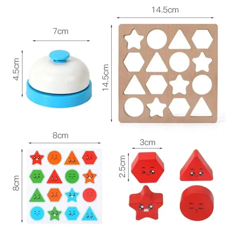 Montessori Shape Color Geometrisches Matching-Spiel # #   Speicher Schachsortierer Spielzeug Farbe sensorisch # #   Lernspielzeug für Kinder Baby..
