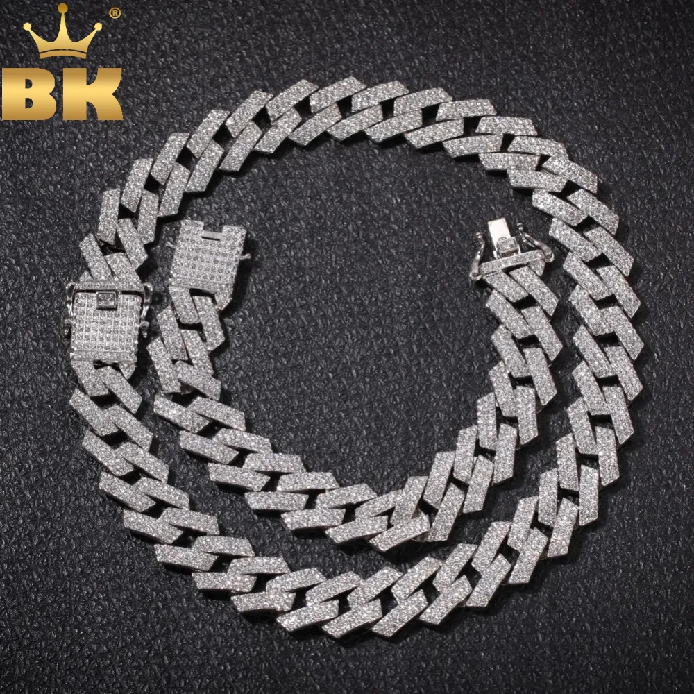 

TBTK wholesale chains 20mm Cuban Bracelet & Necklaces Hiphop Fashion Jewelry 3 Row Rhinestones Iced Out Necklaces For Men