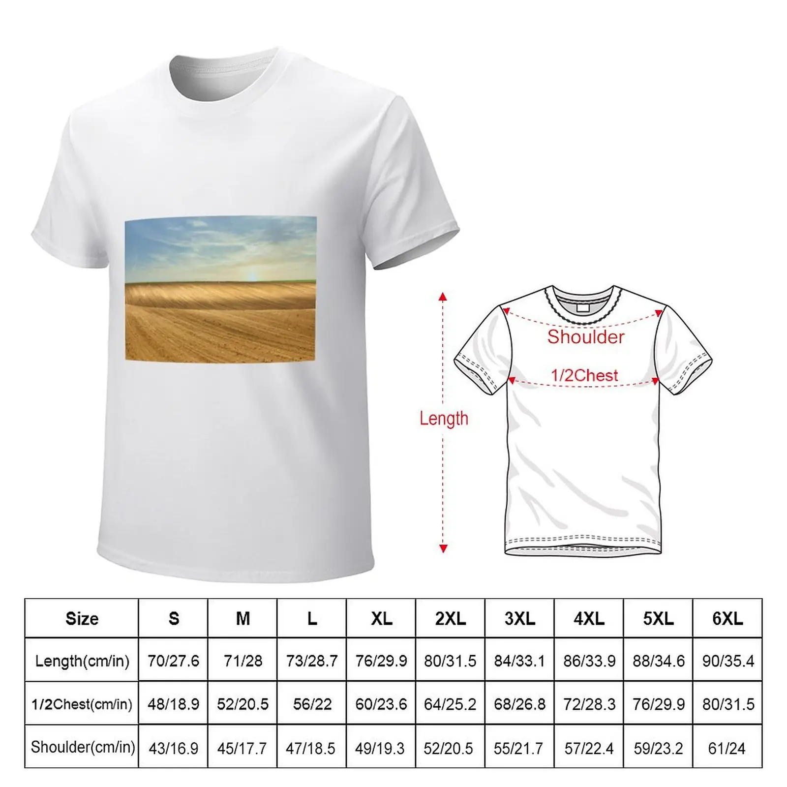 plowed field landscape agriculture spring season T-shirt quick-drying funnys kawaii clothes mens clothes