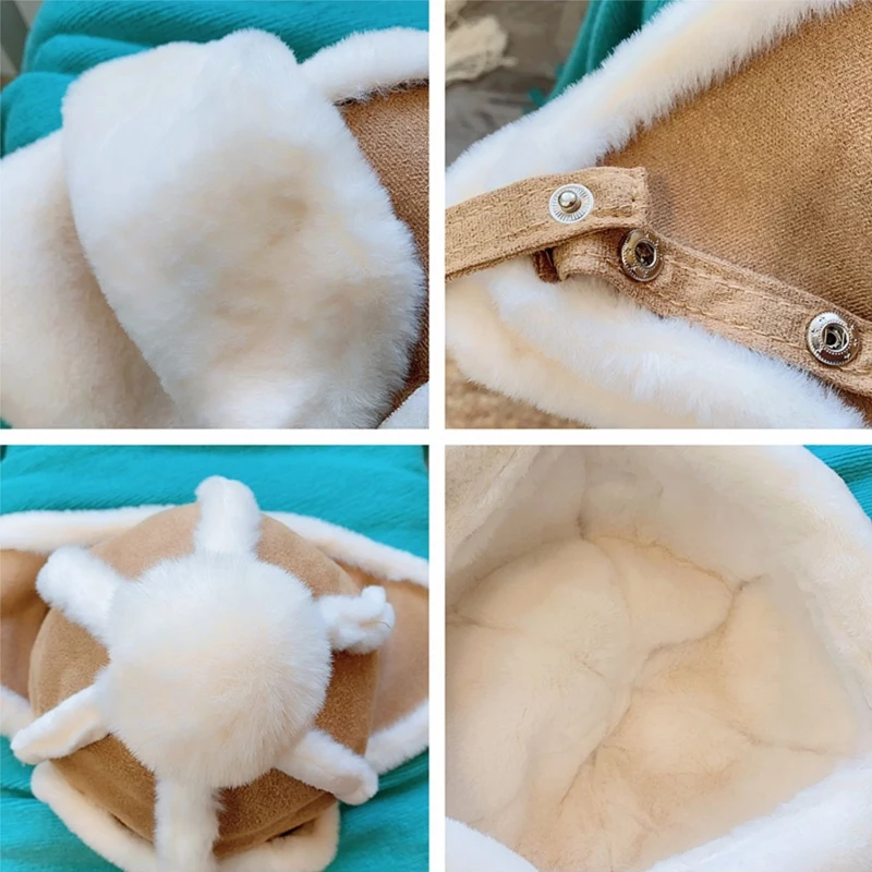 Cappello invernale per bambini fodera in peluche berretto per bambini con paraorecchie cappelli in pelliccia sintetica per ragazzo ragazza sci