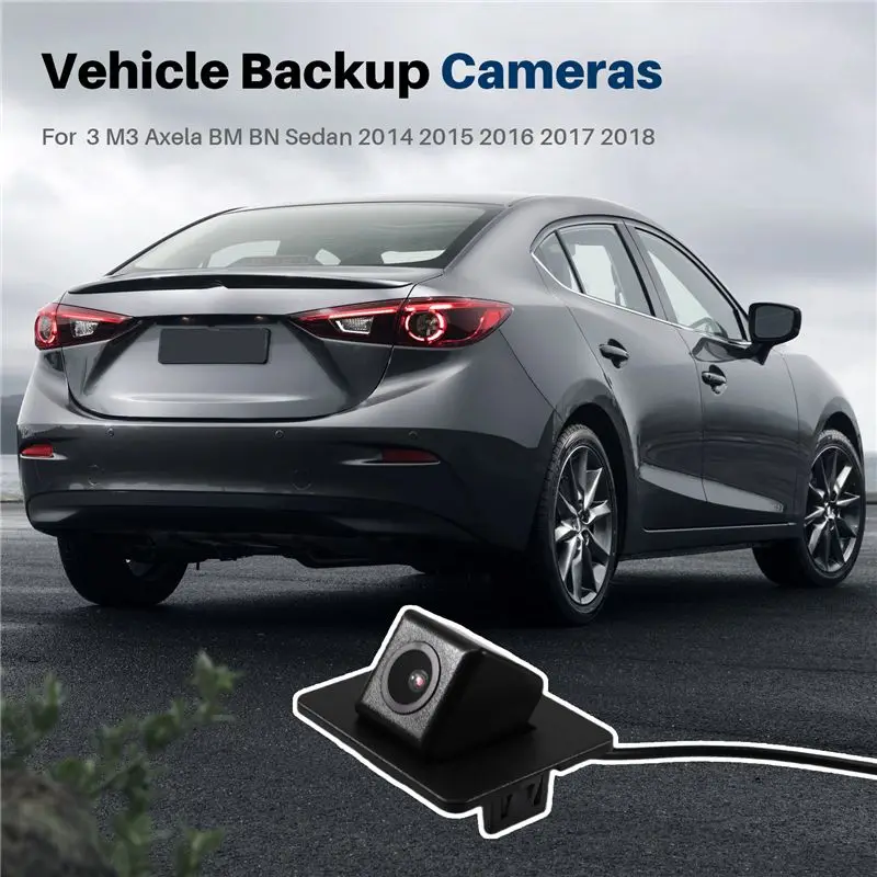 Rear View Camera Parking Assist Camera HD Fisheye Lens Back-Up Camera For Mazda 3 M3 Axela BM BN Sedan 2014-2018-A28K