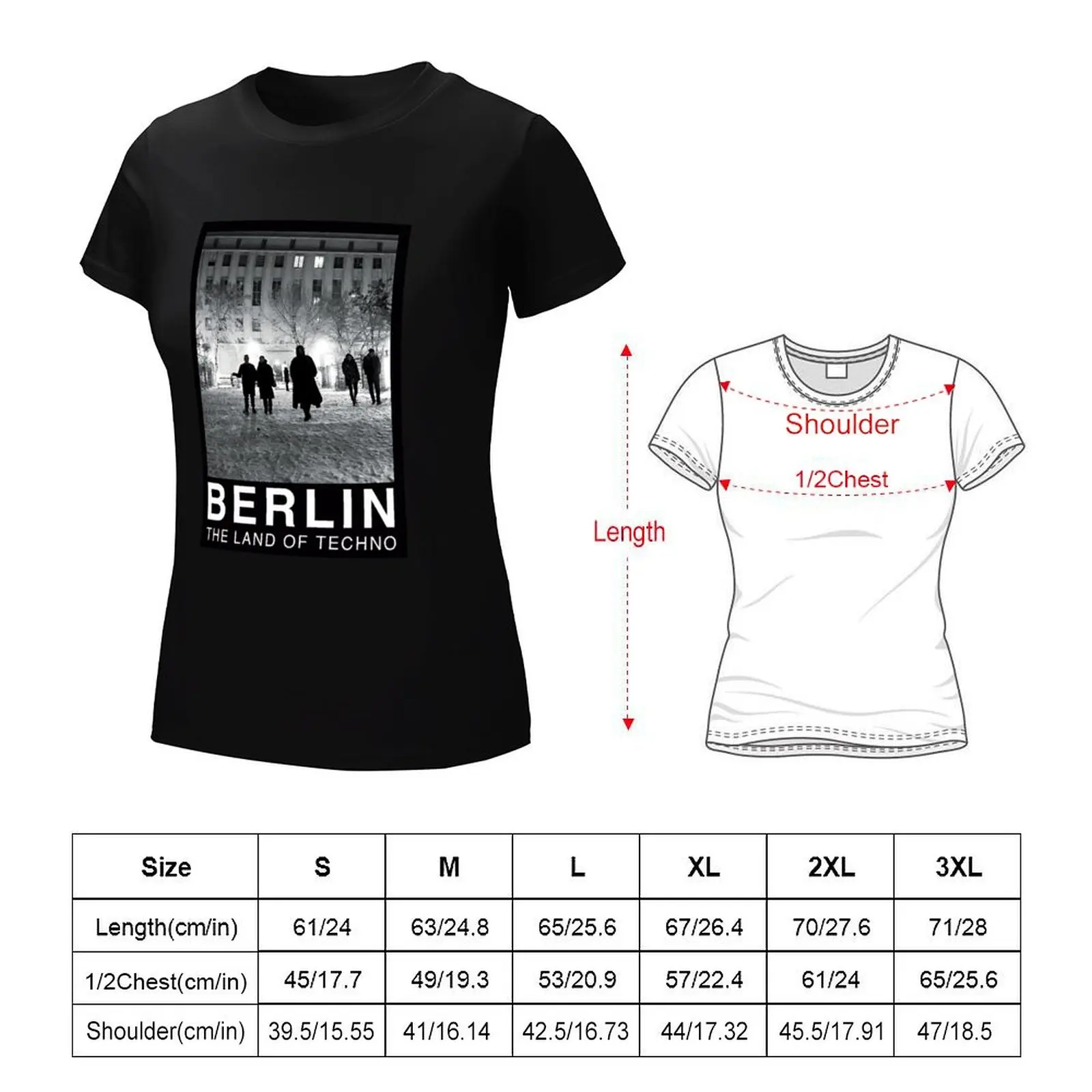 Berlino-The Land of Techno t-shirt abbigliamento femminile grafica abbigliamento estetico magliette da allenamento per donna