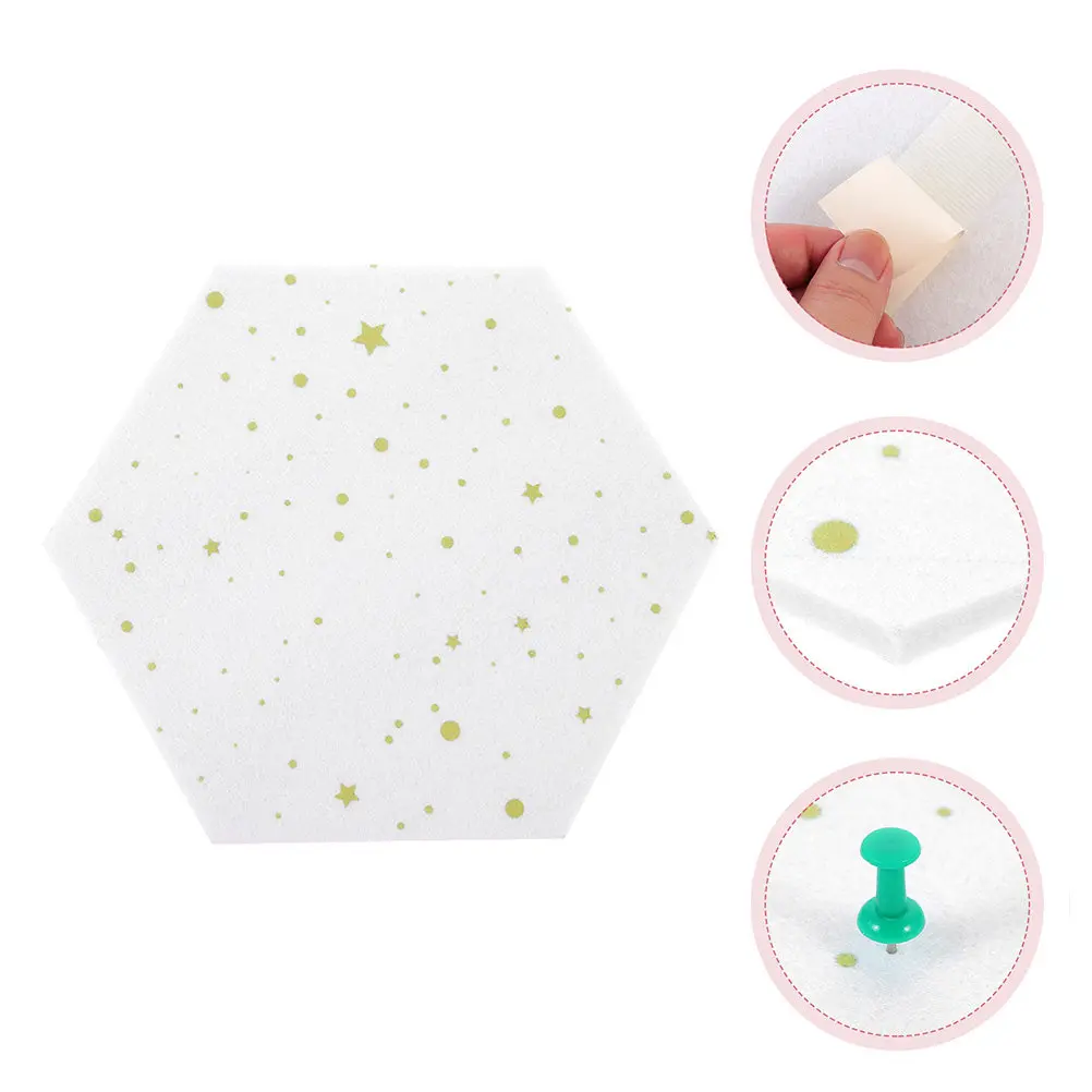 Hexagon Felt Wall Board Display DIY Decor Multi Functional Bulletin Board Decorative Sticker Felt Wall Decal