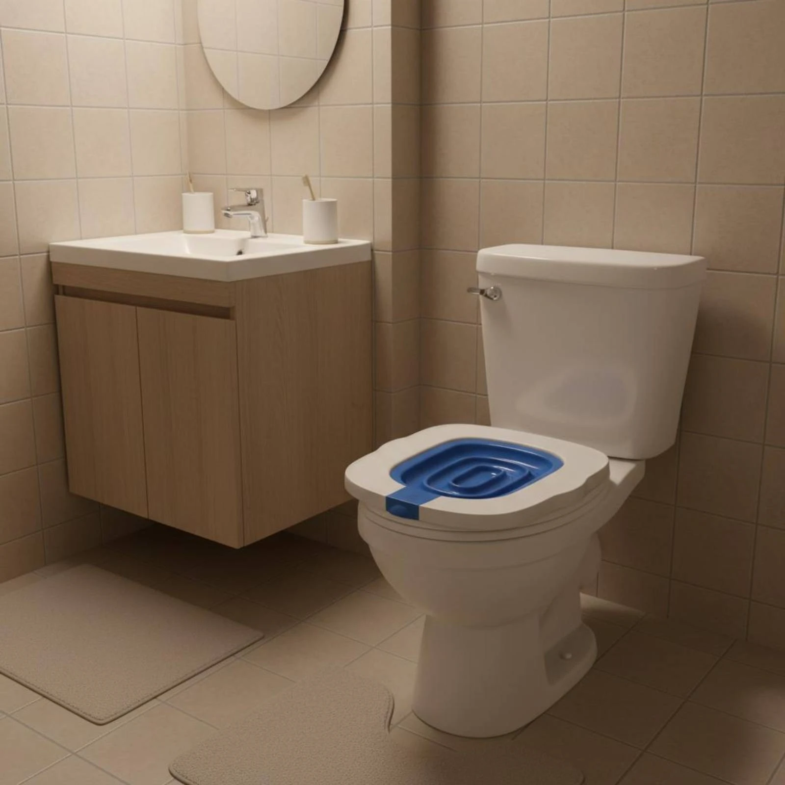 White Feline Toilet Guide Integrated Front Tab Pet Item