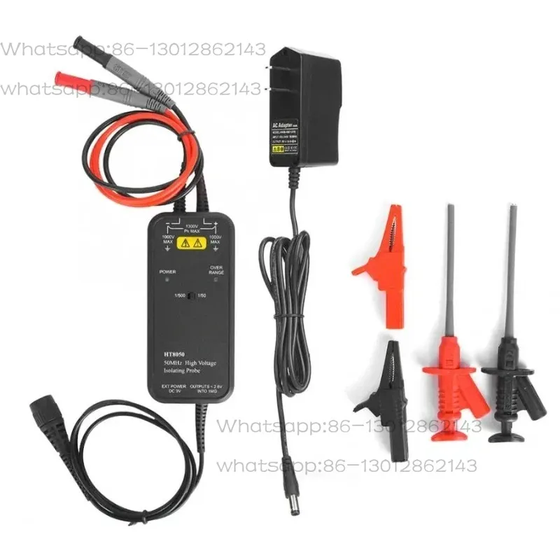 Oscilloscope Probe High Voltage Isolated Differential Probe 50MHZ-100MHZ Bandwidth 1/50 1/500 Two-Stage Attenuation